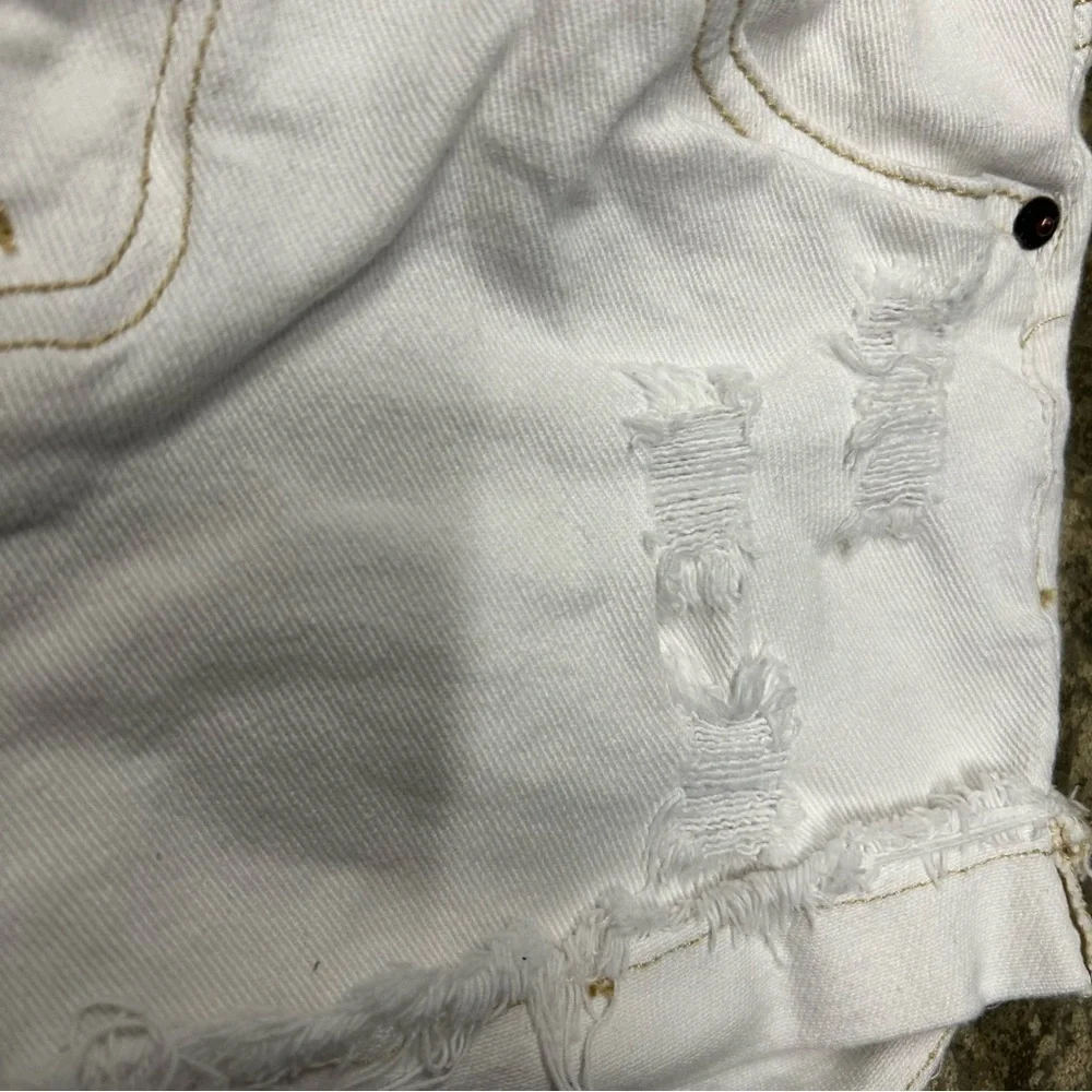 Lucky Brand White Riley Shorts Size Girls‎ 14 Rolled Hem EUC Distressed